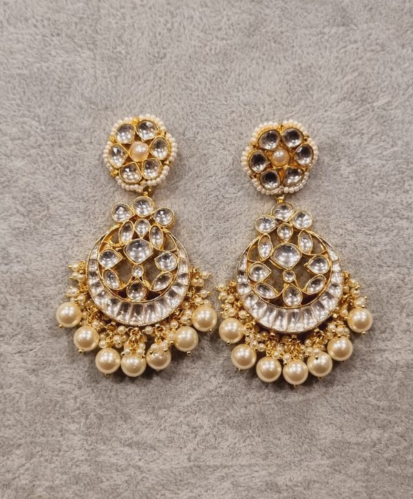 kundan -pearl drop earrings 2