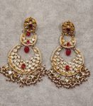 red stone kundan earrings